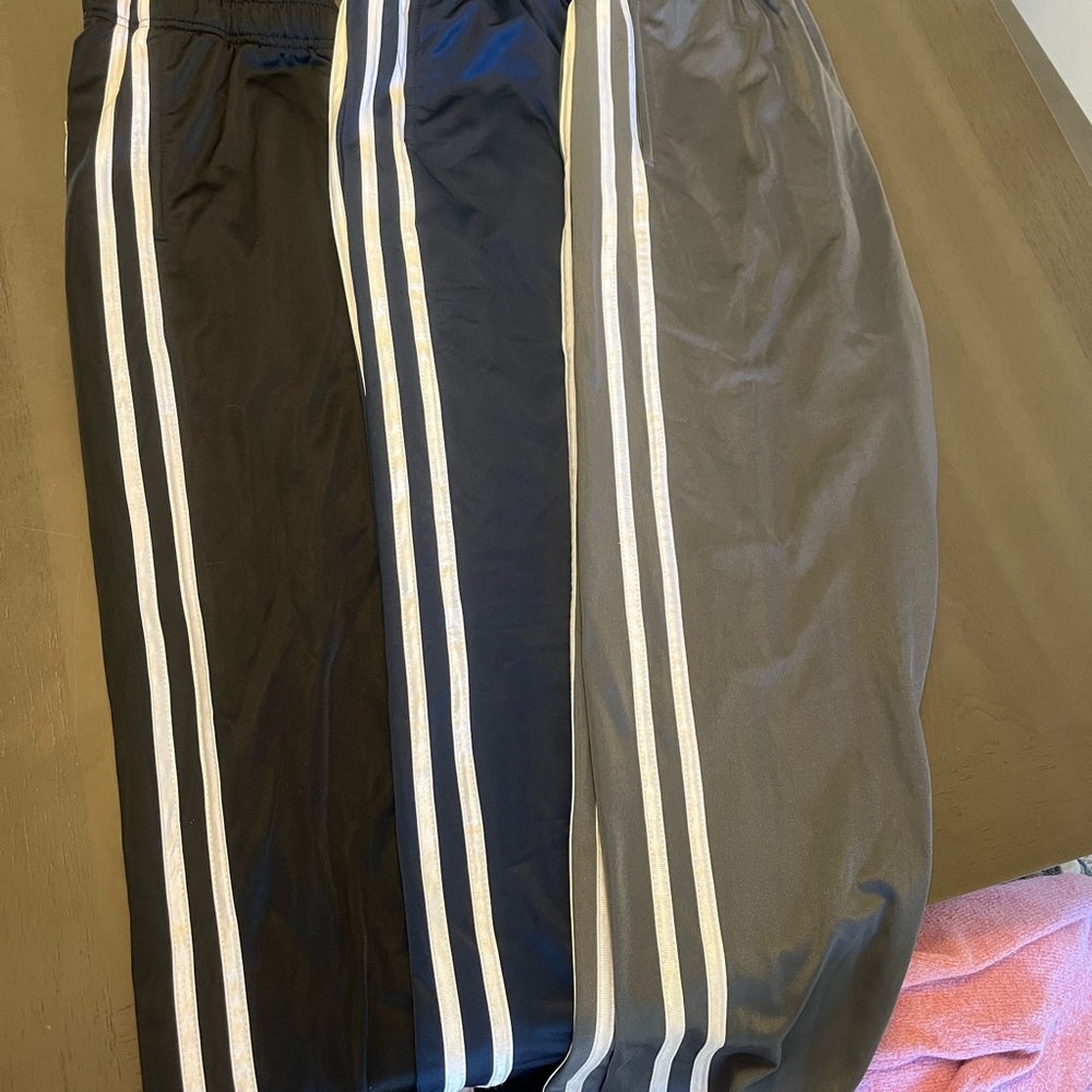 Men’s Athletic Track Pants - 3 pack Black Blue and Gray